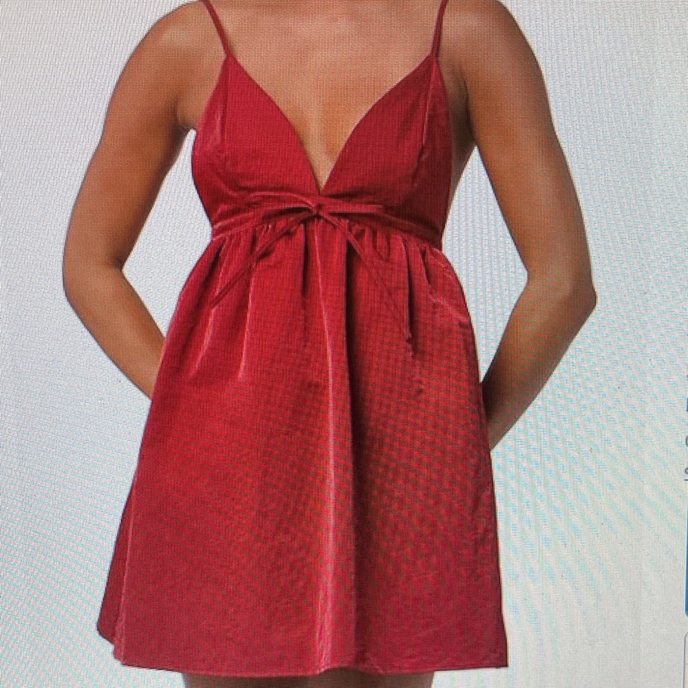 Red A-Line Mini Dress Size Large NWT